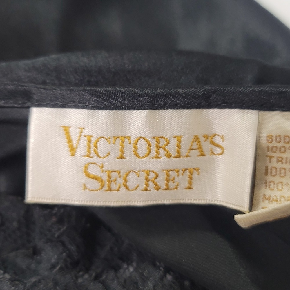 Vintage Victoria Secret Gold Label Womens Maxi‎ Slip Dress Size M Black Lacey - Picture 5 of 11